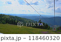 Cableway to the top of the Carpathian Mountains. Hills and forest. Nature in summer 118460320