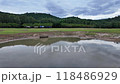 Landscape of Dau Tieng lake in cloudy day, a biggest freshwater source with irrigation dam at upstream  Saigon river at Tay Ninh, Binh Duong, Binh Phuoc 118486929