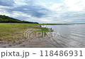 Landscape of Dau Tieng lake in cloudy day, a biggest freshwater source with irrigation dam at upstream  Saigon river at Tay Ninh, Binh Duong, Binh Phuoc 118486931