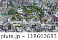 Aerial view of traditional architecture in a city (Osaka) 118602683