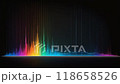 An Engaging and Vibrant Sound Wave Spectrum Visualization Featuring Colorful Gradiation 118658526