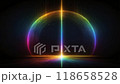 A Colorful Abstract Light Spectrum Gracefully Arching Across a Dark Background Canvas 118658528