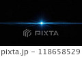 A Stunning Blue Starburst appears vividly and brilliantly against a deep, dark Black Background 118658529