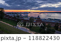 A stunning sunset 4K time-lapse capturing the famous view of Kremlin and the arrow in Nizhny Novgorod, where the Oka River flows into the mighty Volga 118822430