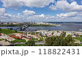 A stunning 4K time-lapse capturing the famous view of the arrow in Nizhny Novgorod, where the Oka River flows into the mighty Volga 118822431