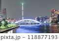 タイムラプス 隅田川 スカイツリー 夜景 118877193