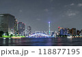タイムラプス 隅田川 スカイツリー 夜景 118877195