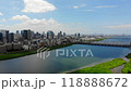 drone aerial 180 pan of osaka 118888672