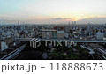 drone aerial sunset of osaka 118888673