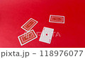 Playing cards and red background 118976077