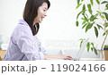 Young woman making a video call at home 119024166