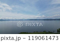 福島県猪苗代湖を空撮 119061473
