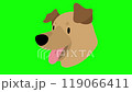 舌を出しながら笑うシンプルで可愛い犬のアニメーション 119066411