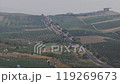 Vineyards in the hills and mountains of Uzbekistan. In the fall of 2024 in drone footage 119269673