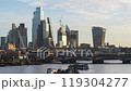 Europe UK London city architecture skyline street view, spectacular sunrise time-lapse photography of the City of London, sunrise over the Thames River 119304277