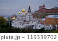 Autumn view of the church and the Nizhny Novgorod Kremlin in October 119339702