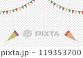 餅乾和花環與五彩紙屑 119353700
