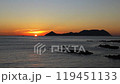 The sun setting on the horizon (10x speed) 119451133