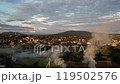 Aerial view of the townscape of Arao, Kumamoto Prefecture 119502576