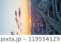 東大阪市から眺める大阪市内の夕景から夜景 119554129