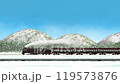 蒸汽機車穿過雪域鄉村 119573876