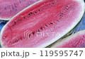 Close-up of watermelon halves at an Italian market 119595747