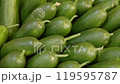Crisp cucumbers at an Italian market 119595787