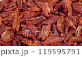 Sun-dried tomatoes at an Italian market stall 119595791
