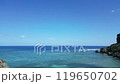 無限に広がる青い海を空撮 119650702