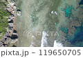 美しい珊瑚礁と海を空から撮影 119650705