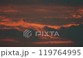 Sunset clouds and flying birds 119764995