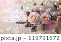 白とピンクの花 暖かなHappy Wedding タイトル動画 119791672
