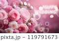 ピンクの可愛い花 Happy Wedding タイトル動画 119791673