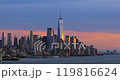 View  of  Manhattan Skyline  from New Jersey at sunset, New York City, USA 119816624