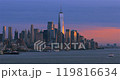 View  of  Manhattan Skyline  from New Jersey at sunset, New York City, USA 119816634