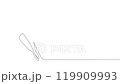 A white line is creating a rectangle on a white canvas, displaying symmetry and a geometric pattern. The shape resembles a logo with sharp angles and parallel lines 119909993