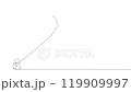 Continuous one line drawing of romantic creative composition. Happy Valentine's Day. Festive decorative objects, heart shaped balloons and cute cupid as symbol Valentine's Day. Outline minimal concept 119909997