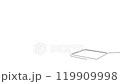 A white line is creating a rectangle on a white canvas, displaying symmetry and a geometric pattern. The shape resembles a logo with sharp angles and parallel lines 119909998
