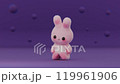 Cute little chibi bunny. 3d render. 119961906