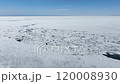 流氷 一面流氷 快晴 冬 北海道網走 ドローン 広め下降前進 120008930