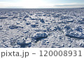 流氷 一面流氷 快晴 冬 北海道網走 ドローン 旋回 120008931