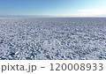 流氷 一面流氷 快晴 冬 北海道網走 ドローン 上昇パン 120008933