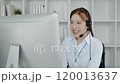 Customer service, woman and happy call center agent giving advice online using a headset 120013637