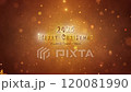 Congratulatory Christmas video card. Decorative gold title, confetti. Artistic intro (introductory template). Quick Time, h264, 16-bit color, highest quality. 3D animation. Smooth gradation of color,  120081990