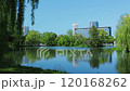 Park and pond in early summer 120168262