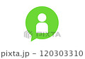 Green pop-up speech bubble person icon 120303310