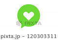 Pop-up green speech bubble heart 120303311