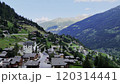Aerial View Scenic Swiss Alpine Village Grimentz 120314441
