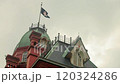 Flags fluttering at the Hokkaido Red Brick Government Building 120324286