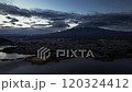 4K Aerial Photography of Mountain Fuji in Japan. Snow Mountain Background in Clouds 120324412